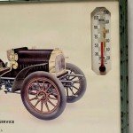 Framed Vintage Automobile Advertising Thermometer Wall Decor