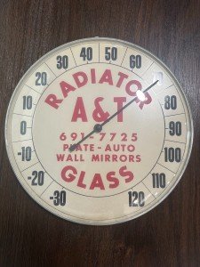 Original Vintage Radiator Thermometer with Glass Face