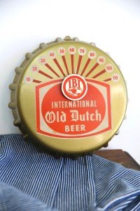 Vintage Old Dutch Beer Thermometer Sign with Eagle