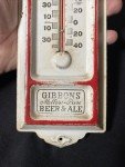 Gibbons Beer Vintage Tin Advertising Thermometer Sign