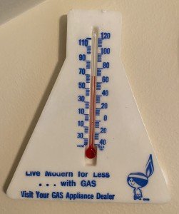Minnegasco Vintage Plastic Thermometer Sign - Indian Design