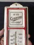 Gibbons Beer Vintage Tin Advertising Thermometer Sign