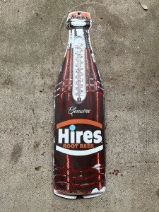 Hires Root Beer Vintage Die Cut Thermometer Sign