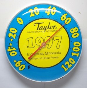 Unique Vintage MN Record Cold Thermometer