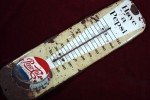 **1950s Pepsi Embossed Metal Thermometer Sign**