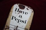 **1950s Pepsi Embossed Metal Thermometer Sign**