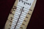 **1950s Pepsi Embossed Metal Thermometer Sign**