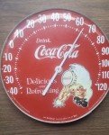 Coca-Cola 1984 Jumbo Dial Thermometer 12" Red