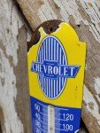 Vintage Chevrolet Porcelain Thermometer - Car Dealership Sign