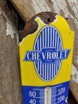 Vintage Chevrolet Porcelain Thermometer - Car Dealership Sign