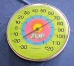 7UP Jumbo Dial Metal Thermometer with Bubble Glass
