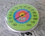 7UP Jumbo Dial Metal Thermometer with Bubble Glass