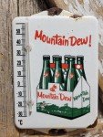 Vintage Mountain Dew Porcelain Thermometer Sign