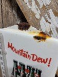 Vintage Mountain Dew Porcelain Thermometer Sign
