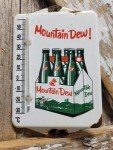 Vintage Mountain Dew Porcelain Thermometer Sign