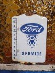 Vintage Ford Porcelain Thermometer Sign - V8 Service