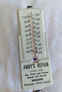 Loomis Neb Vintage Metal Advertising Thermometer