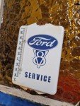Vintage Ford Porcelain Thermometer Sign - V8 Service