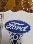 Vintage Ford Porcelain Thermometer Sign - V8 Service