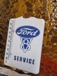 Vintage Ford Porcelain Thermometer Sign - V8 Service