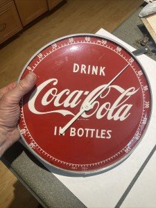 Vintage Coca Cola Round Glass Thermometer