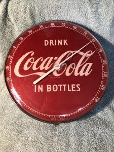 Vintage Coca-Cola Round Dome Thermometer - 12