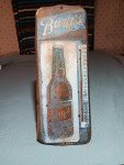 1950s BARQ'S Root Beer Metal Thermometer Sign