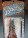 1950s BARQ'S Root Beer Metal Thermometer Sign