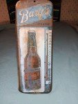 1950s BARQ'S Root Beer Metal Thermometer Sign