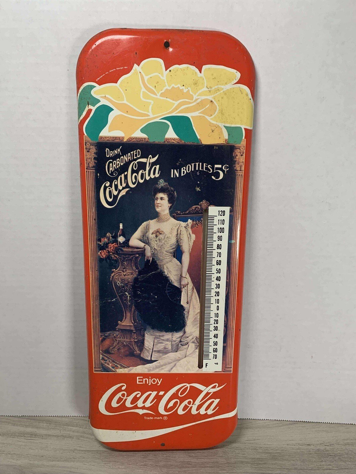 1981 Coca-Cola Vintage Tin Advertising Thermometer