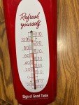 Coca-Cola Vintage Red Metal Thermometer Sign