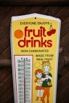 Greet Dot Fruit Drinks Metal Thermometer Sign