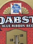 Pabst Blue Ribbon Beer Tin Thermometer Sign