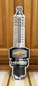 Chevrolet Vintage Style Spark Plug Thermometer Sign