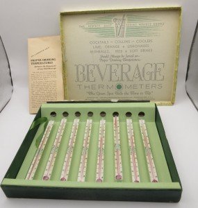 Ohio Thermometer Company Vintage 1940 Green Spot Set