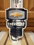 Chevrolet Vintage Style Spark Plug Thermometer Sign