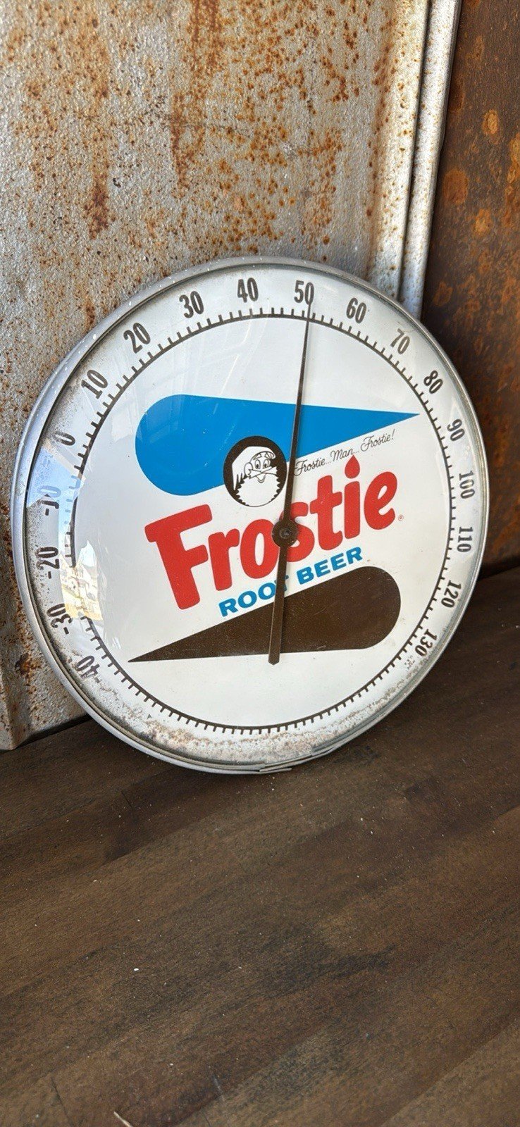 Frostie Root Beer 12" Round Thermometer Sign