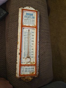 Bournival Car Dealership Vintage Tin Thermometer