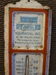 Bournival Car Dealership Vintage Tin Thermometer