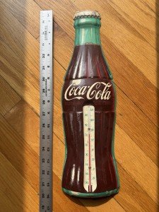 Coca Cola Bottle Vintage Tin Thermometer