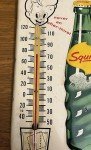 1960s Squirt Soda Metal Advertising Thermometer Sign