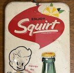 1960s Squirt Soda Metal Advertising Thermometer Sign