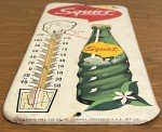 1960s Squirt Soda Metal Advertising Thermometer Sign