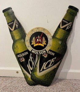 Molson Ice Vintage Beer Advertising Thermometer