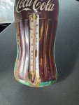 1950s Coca-Cola Bottle Tin Thermometer by Robertson