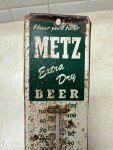 Metz Beer Vintage Metal Advertising Thermometer