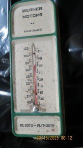 Werner Motors Vintage Thermometer for De Soto & Plymouth