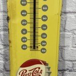 Pepsi Please Vintage Thermometer Bottle Cap Sign