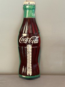 Coca Cola Bottle-Shaped Vintage Advertising Thermometer