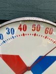 1960s Wickes Buildings Metal Thermometer with Glass Face